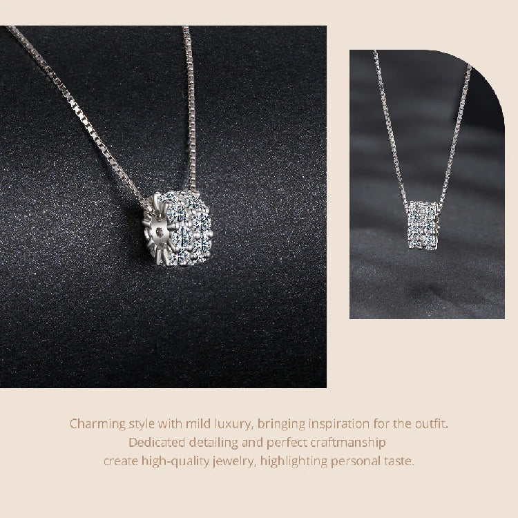 Moissanite Necklace 925 Sterling Silver Diamond Pendant