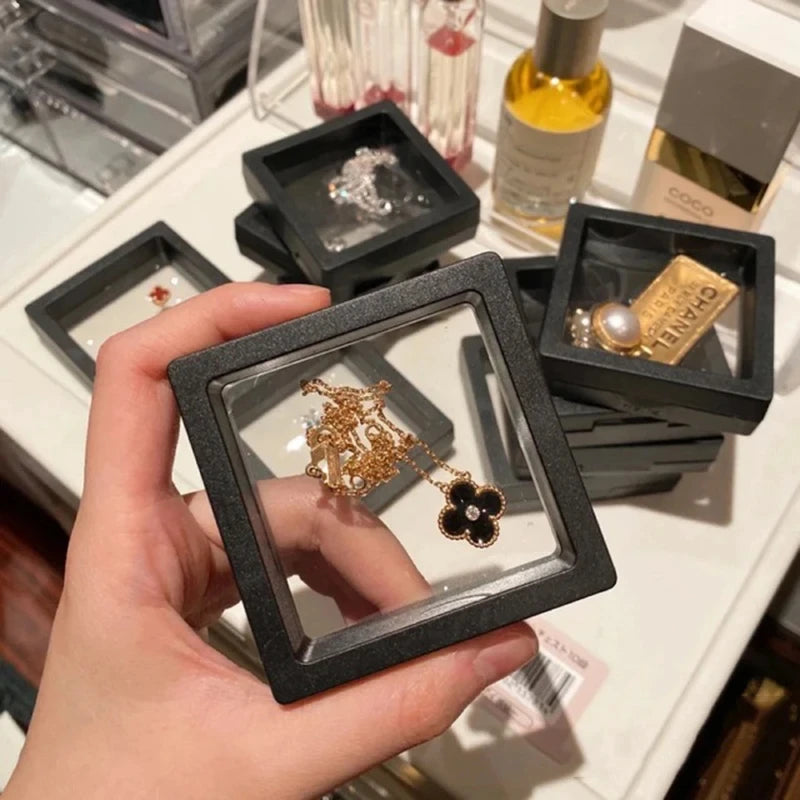 5-Piece Floating Display Case Frame for Jewelry & Coins Mirror Quenn
