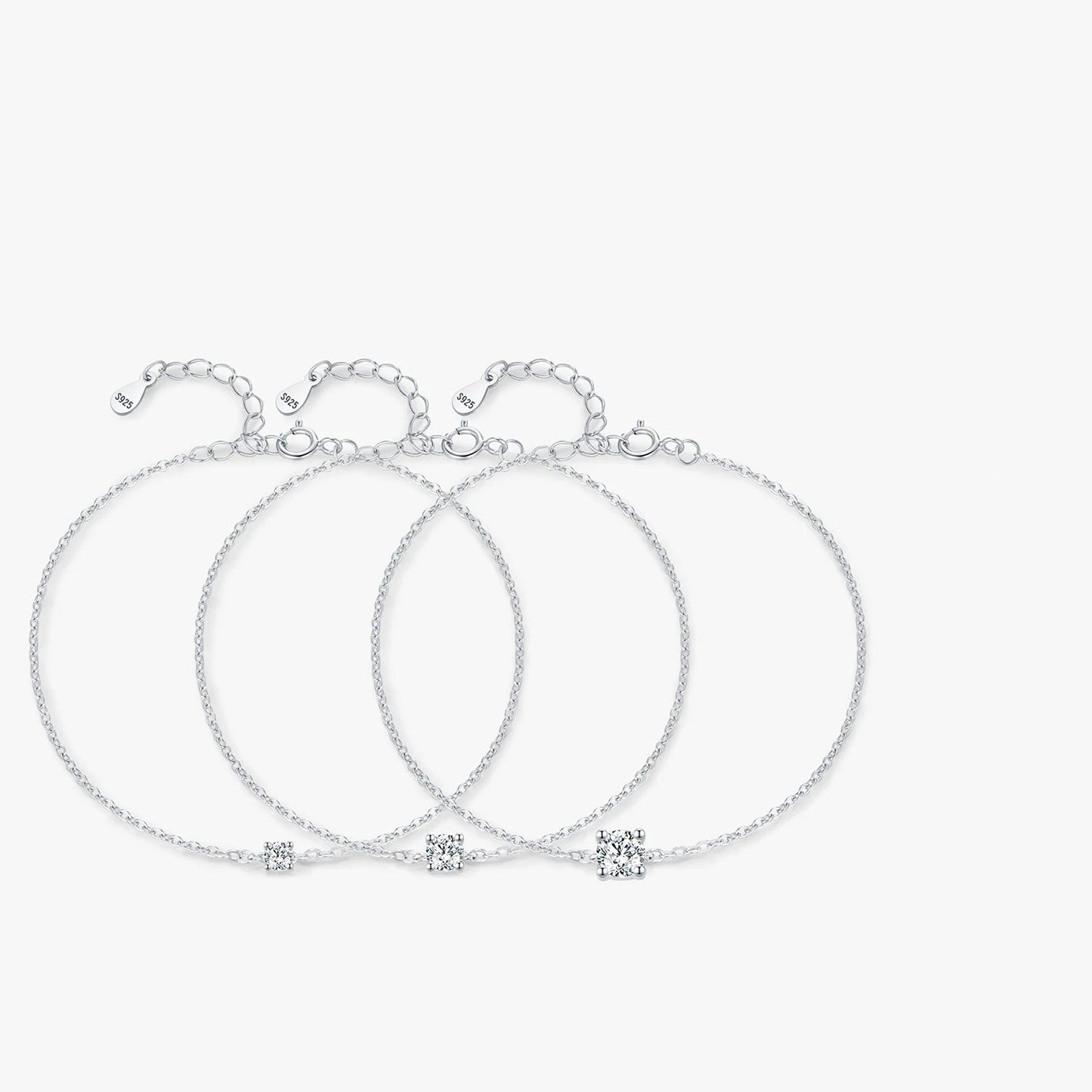 D Color Moissanite Link Chain Bracelet Mirror Quenn
