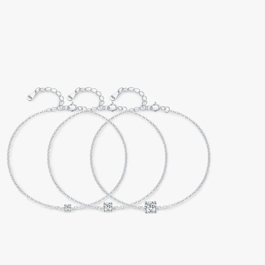 D Color Moissanite Link Chain Bracelet Mirror Quenn