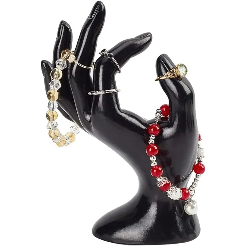 OK Gesture Ring Hand Holder Black Bracelet Ring Watch Stand Jewelry Display Jewelry Stand Mannequin Hand for Photo Props Mirror Quenn