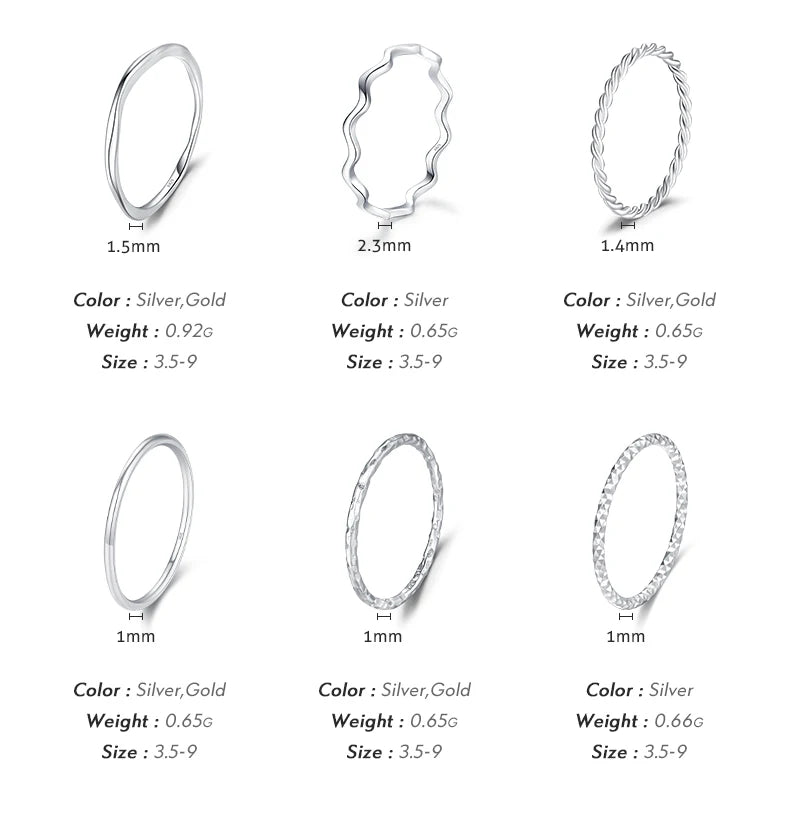 MODIAN 925 Sterling Silver Simple Fashion Stackable Ring Classic Wave Geometric Exquisite Finger Rings For Women Party Jewelry Mirror Quenn