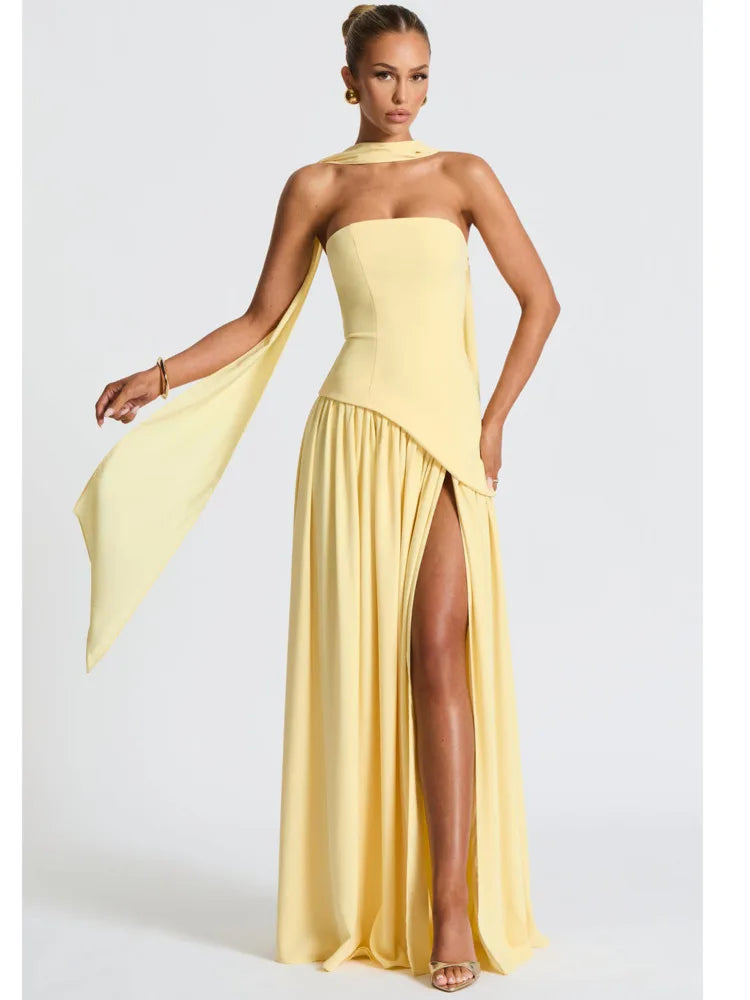 Yellow Maxi Gown - Viral TikTok Style