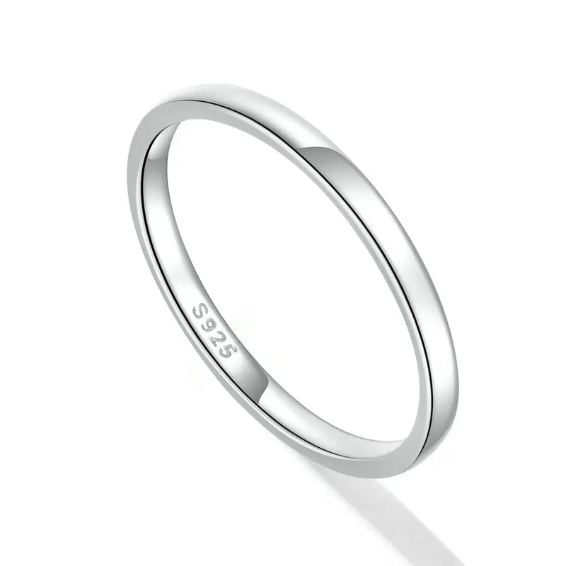 Authentic 925 Sterling Silver Simple Ring for Women Fine Jewelry Trendy Sterling Silver Eternity Ring Wedding Gift VSR165 Mirror Quenn