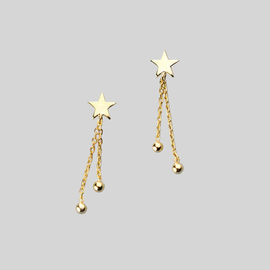 Modian Swing Stars Charm Drop Earrings 100% Real 925 Sterling Silver Gold Color Sweet Dangle Earring For Women Girl Jewelry Mirror Quenn