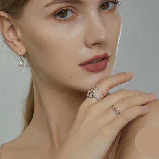100% Genuine 925 Sterling Silver Forever Clear CZ Circle Round Finger Rings for Women Jewelry Christmas Gift SCR041 Mirror Quenn