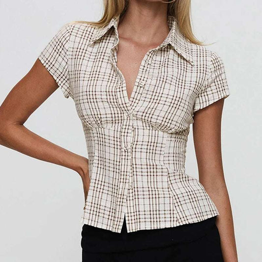 Pink Check Blouse