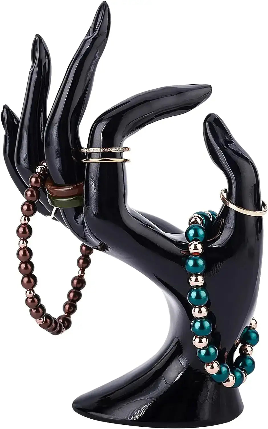 OK Gesture Ring Hand Holder Black Bracelet Ring Watch Stand Jewelry Display Jewelry Stand Mannequin Hand for Photo Props Mirror Quenn