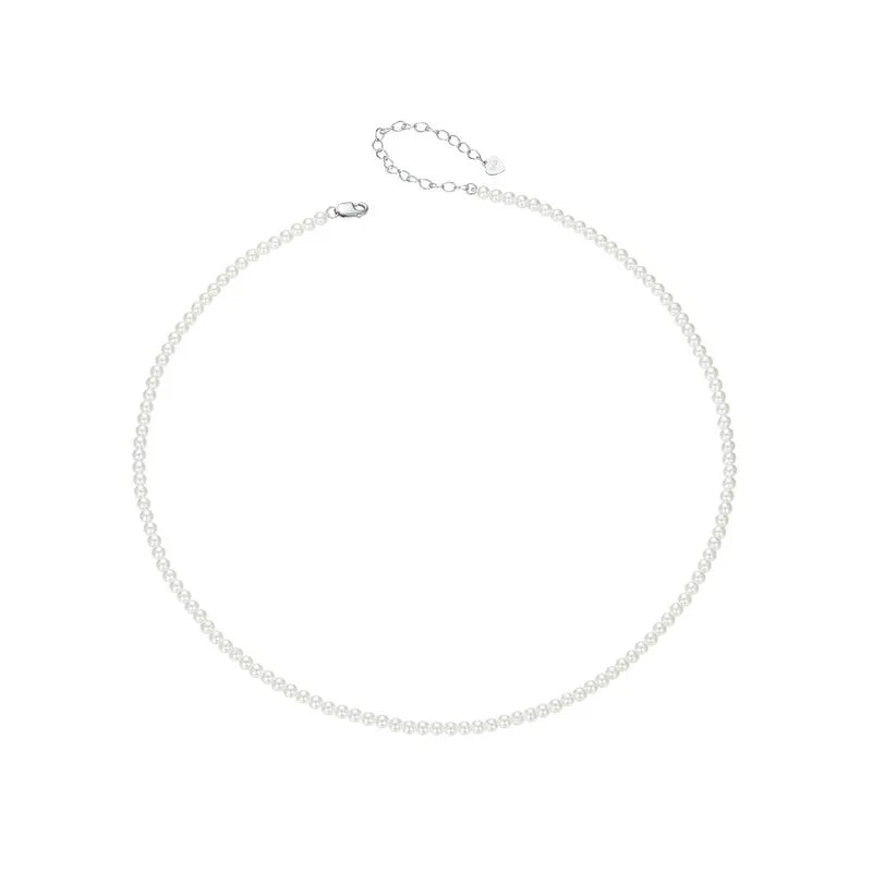 BAMOER Pearl Necklace for Women Shell Pearl Beaded Necklace, 925 Sterling Silver Australian South Sea Pearl Necklace Jewelry Mirror Quenn
