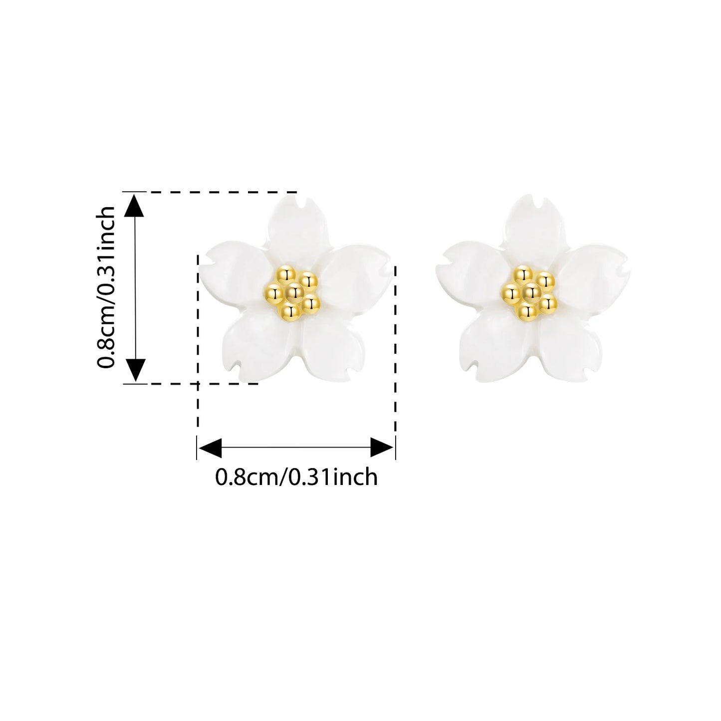 Sterling Silver Sakura Pink Shell Stud Earrings