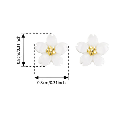 Sterling Silver Sakura Pink Shell Stud Earrings