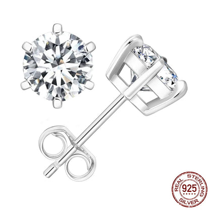 Moissanite Stud Earrings 925 Sterling Silver Lab Diamond