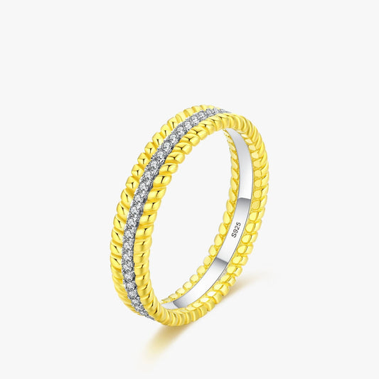 MODIAN Fashion 925 sterling silver Rings Shining AAAAA Cubic Zirconia Eternity Bands Rings For Women Gold Color Fine Jewelry Mirror Quenn