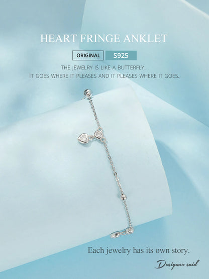 925 Sterling Silver Snake Chain Anklet Adjustable Turtle