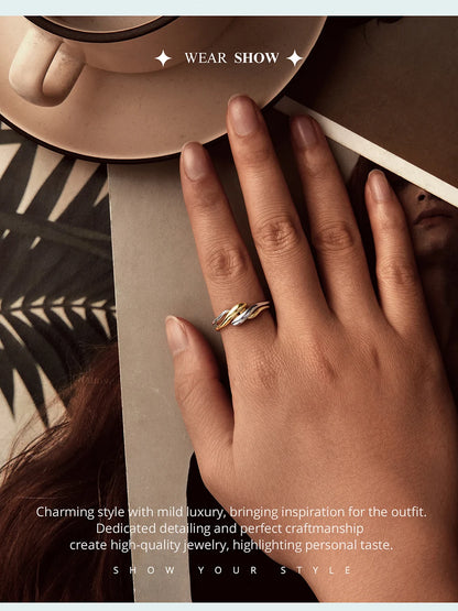 Gold Plated Wavy Stackable Ring Sterling Silver
