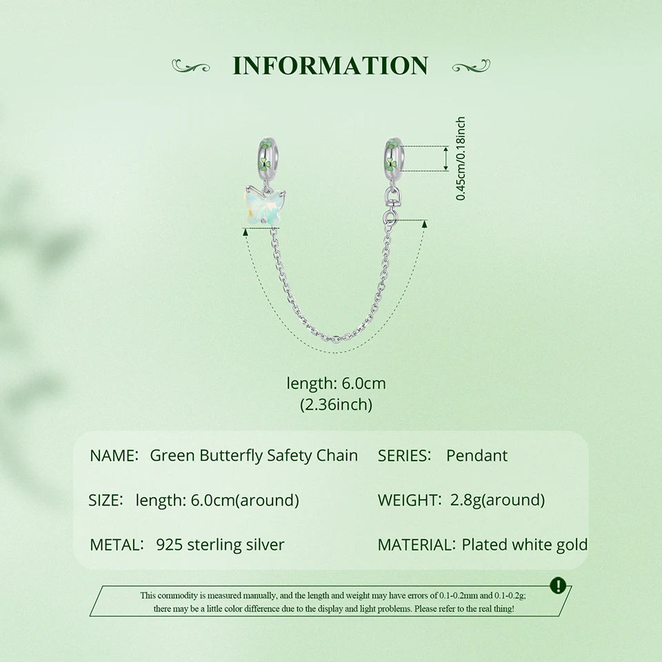 Sterling Silver Green Butterfly Charm Bracelet Bead DIY