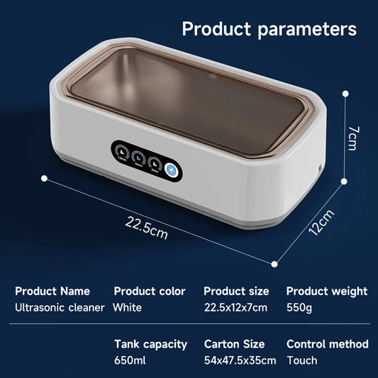 Xiaomi 650ml Adjustable Large Capacity Ultrasonic Cleaner Fast Powerful Jewelry Brace Glasses Jewelry Cleaning Machine Household Mirror Quenn