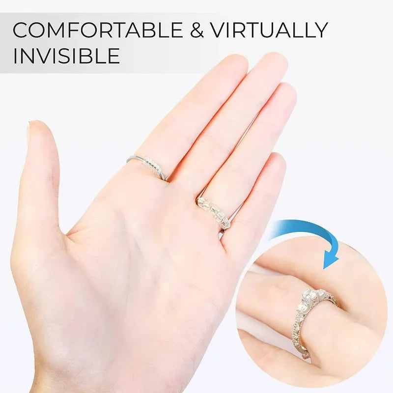4-Piece Spiral Ring Size Adjuster for Loose Rings (Transparent) Mirror Quenn