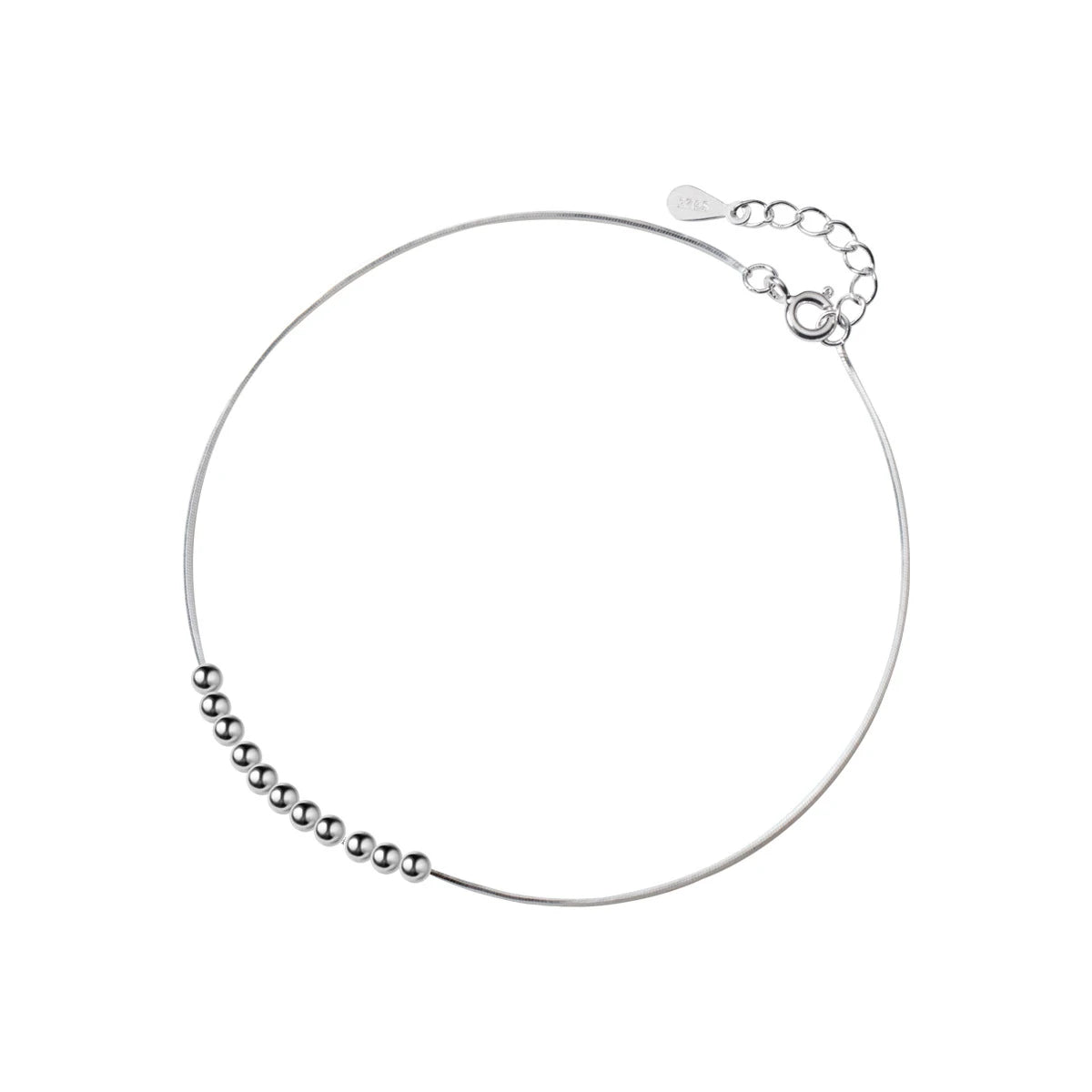 Modian Real 925 Sterling Silver Simple Little Balls Bracelet For Women Fashion Link Chain Bracelet Anklet Fine Jewelry Bijoux Mirror Quenn