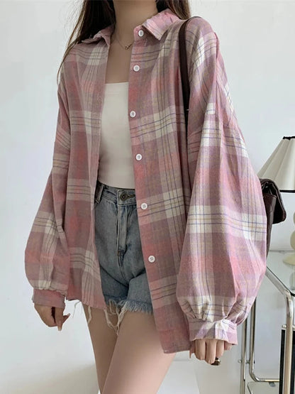Women's Plaid Flannel Style Shirt
