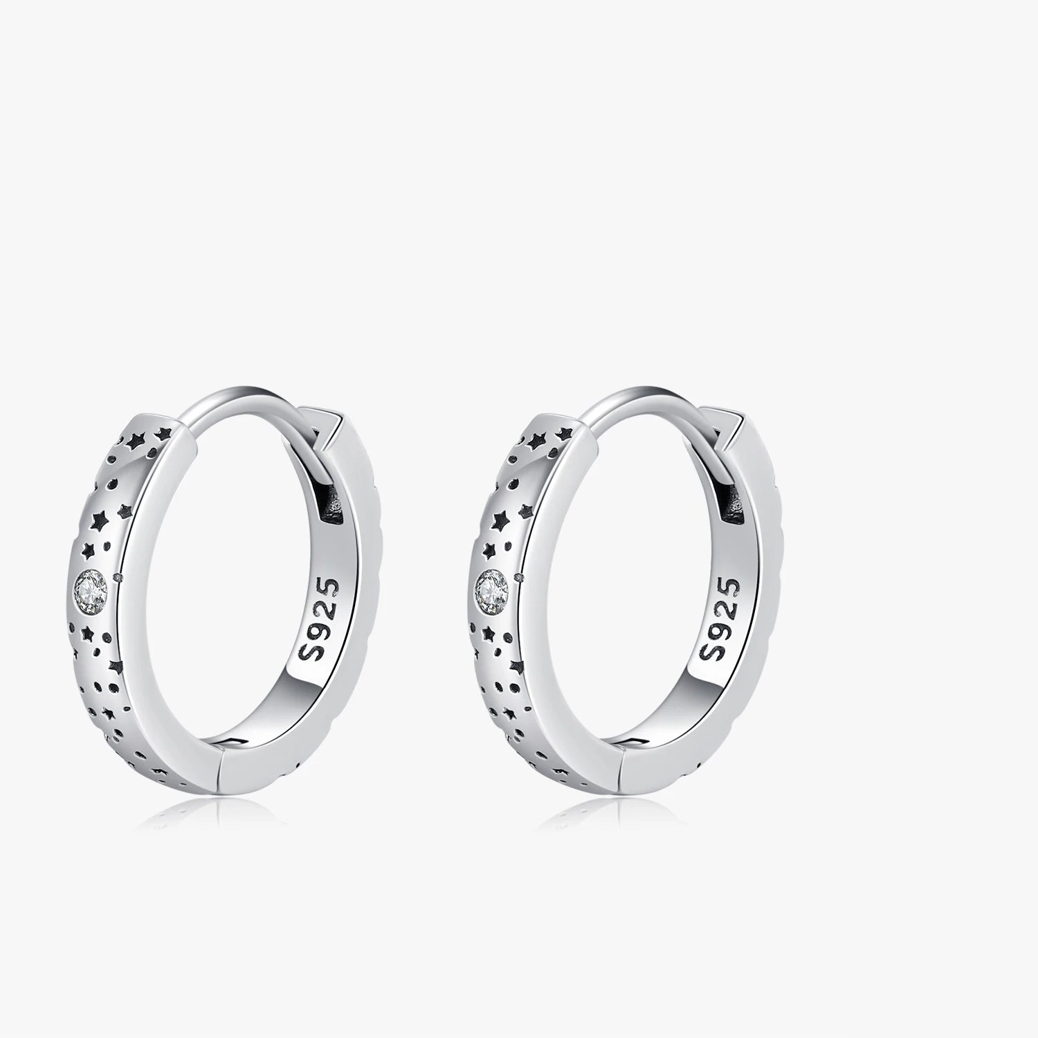 D Color Moissanite Star Hoop Earrings Mirror Quenn