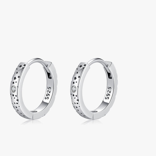 D Color Moissanite Star Hoop Earrings Mirror Quenn