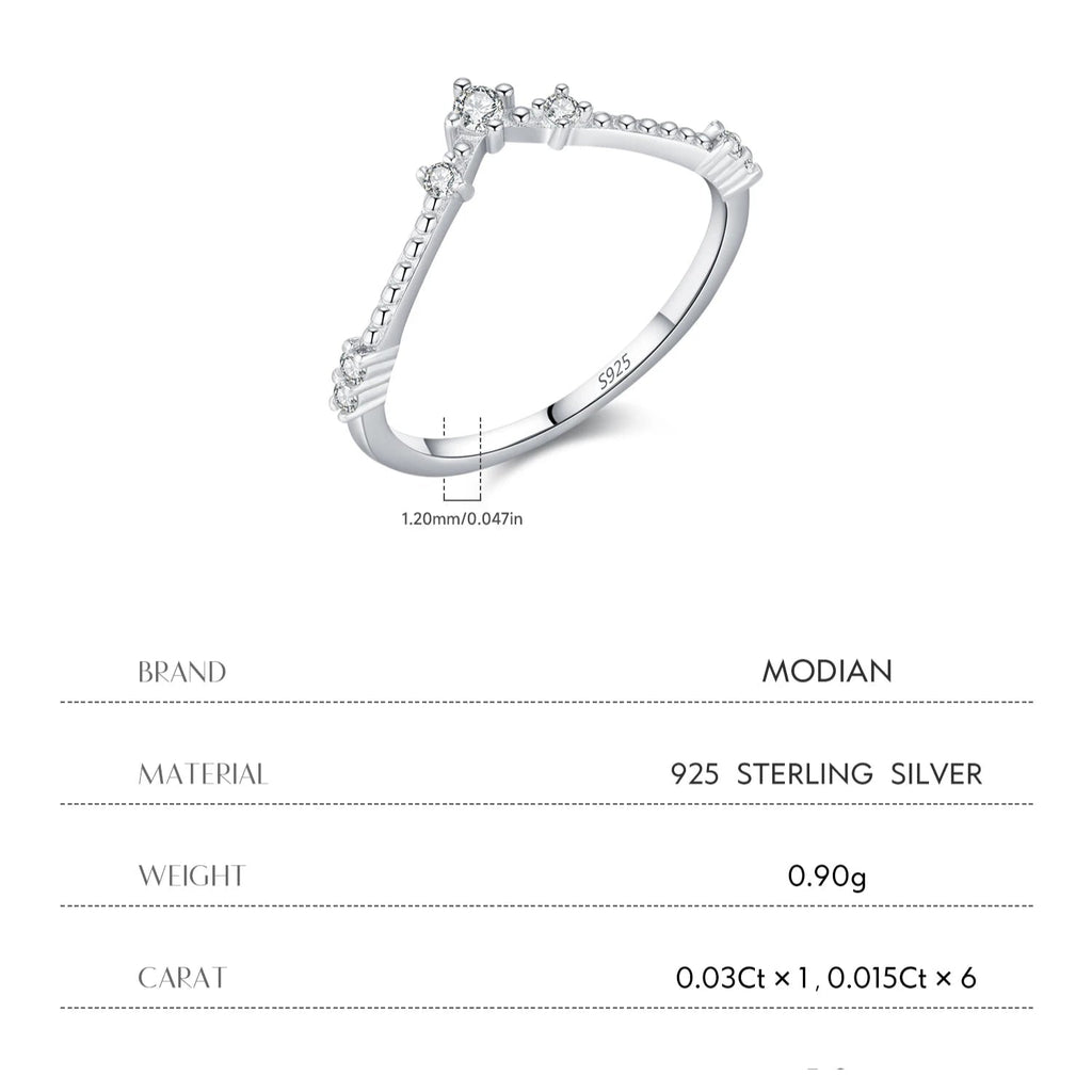 D Color Moissanite Sterling Silver Ring Mirror Quenn