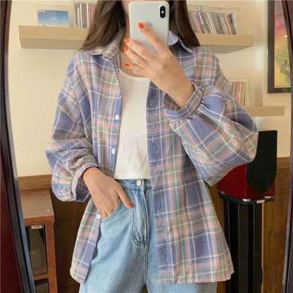 Women's Plaid Flannel Style Shirt
