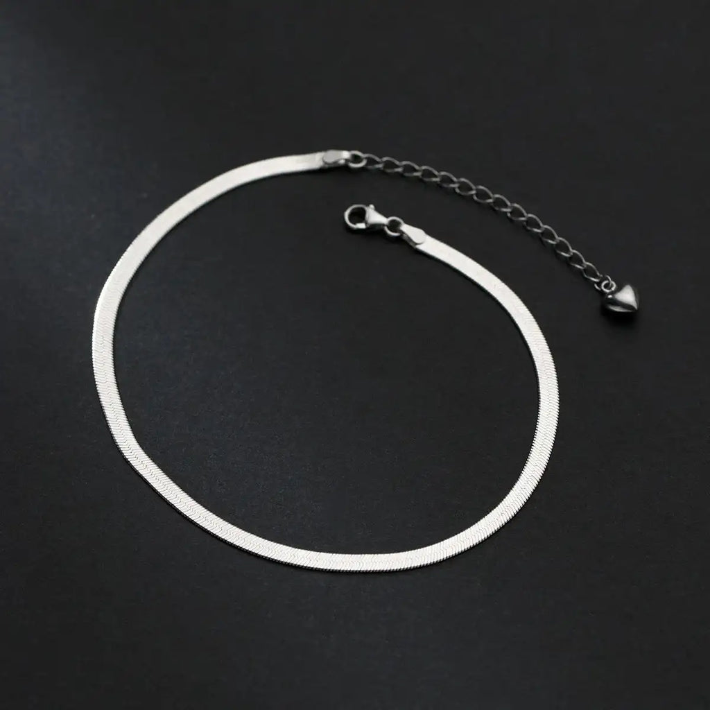Modian Foot Jewelry Anklet Simple Snake Exquisite Bracelet For Women Real 925 Sterling Silver Anklets For Women Party Gifts Mirror Quenn