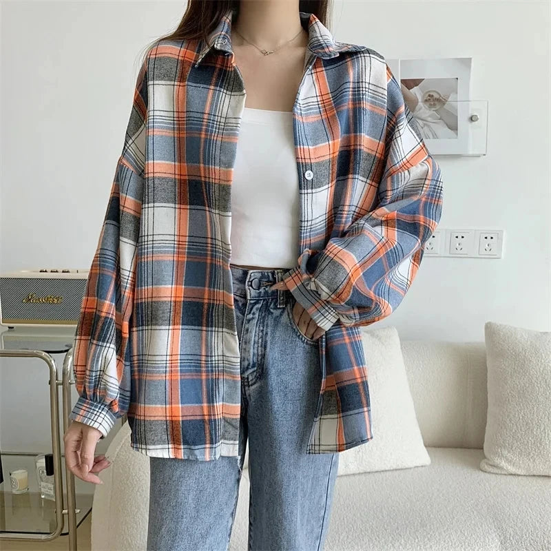 Women's Plaid Flannel Style Shirt