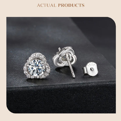 0.5CT Moissanite Clover Earrings 925 Sterling Silver Lab Diamond