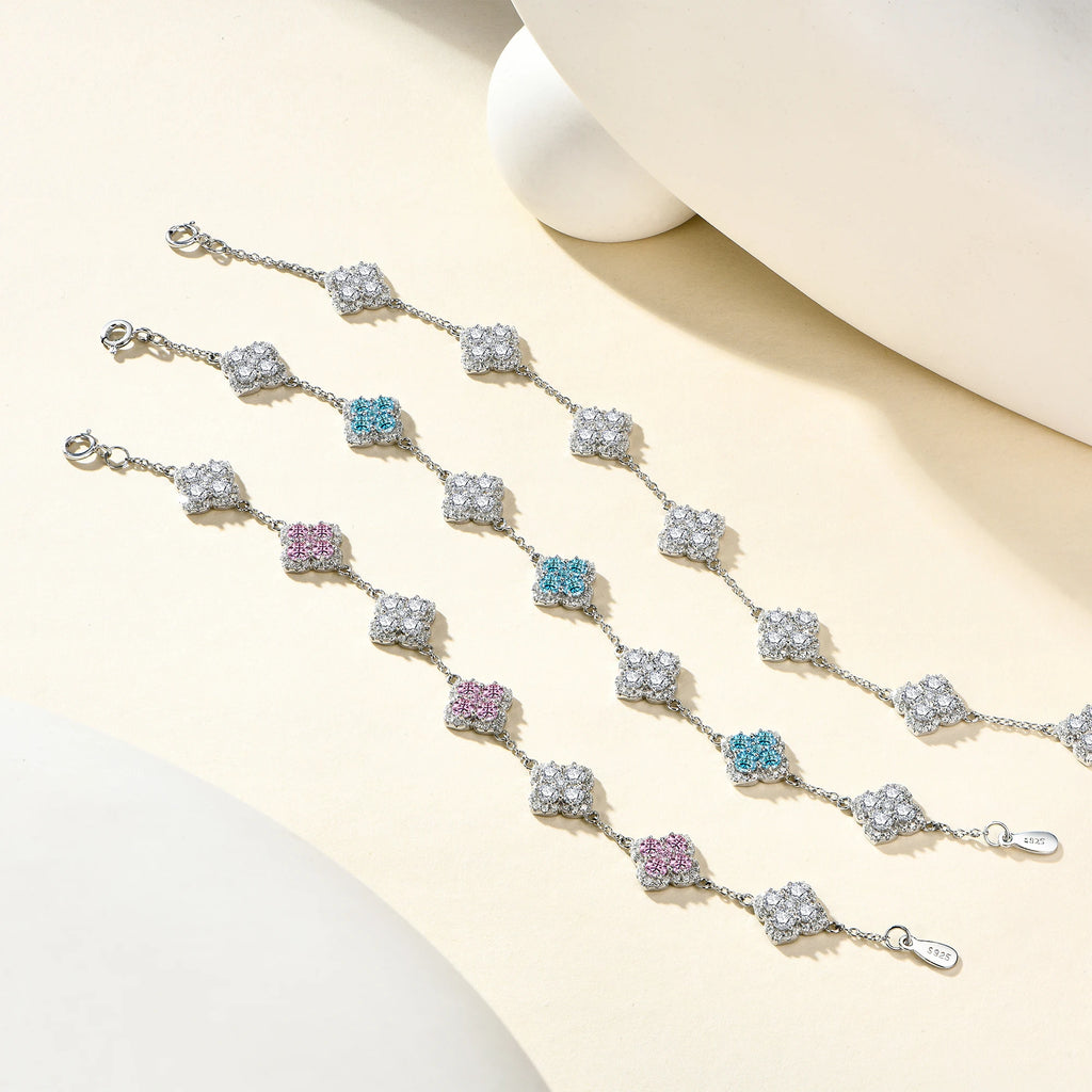 Moissanite Star Bracelet in Sterling Silver - Mirror Quenn - shop now worldwide shipping
