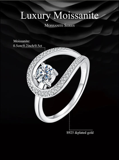 Moissanite Wedding Band 925 Sterling Silver Gold Plated Ring