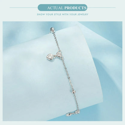 925 Sterling Silver Snake Chain Anklet Adjustable Turtle