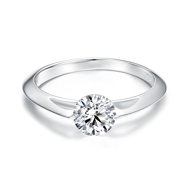 BAMOER 925 Sterling Silver Rotatable Statement Ring Stress Relief Spinner Band Ring for Women Girlfriend Engagement Special Gift Mirror Quenn
