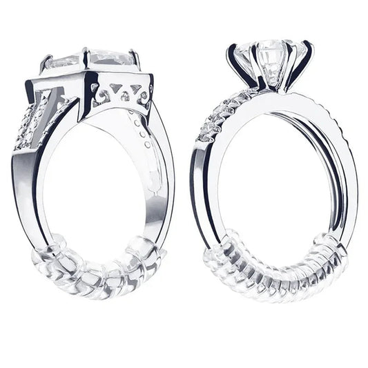 4-Piece Spiral Ring Size Adjuster for Loose Rings (Transparent) Mirror Quenn