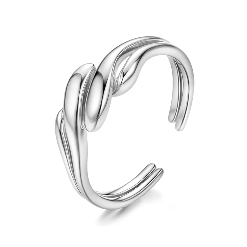 Gold Plated Wavy Stackable Ring Sterling Silver