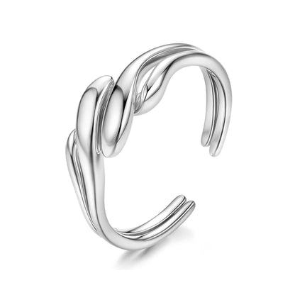 Gold Plated Wavy Stackable Ring Sterling Silver
