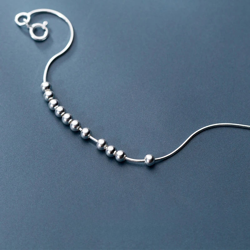 Modian Real 925 Sterling Silver Simple Little Balls Bracelet For Women Fashion Link Chain Bracelet Anklet Fine Jewelry Bijoux Mirror Quenn