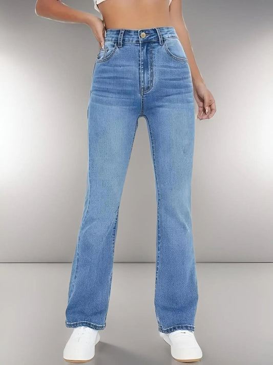High Waist Straight Leg Jeans