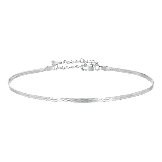 925 Sterling Silver Snake Chain Anklet Adjustable Turtle