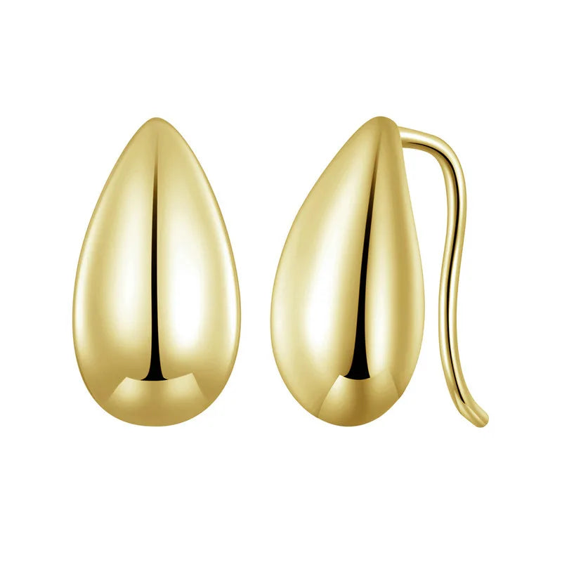 BAMOER Authentic 925 Sterling Silver Glossy Waterdrop Earrings Teardrop Hook Earrings for Women Minimalist Fine Jewelry Gift Mirror Quenn