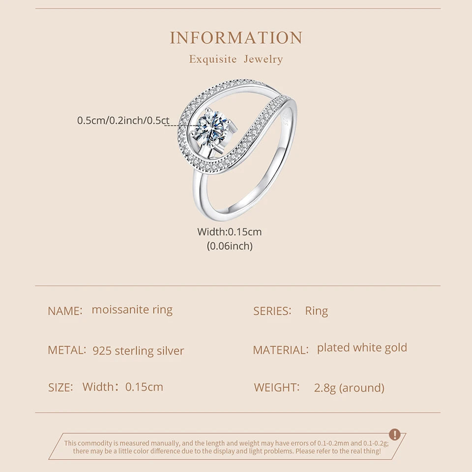 Moissanite Wedding Band 925 Sterling Silver Gold Plated Ring