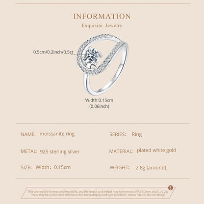 Moissanite Wedding Band 925 Sterling Silver Gold Plated Ring