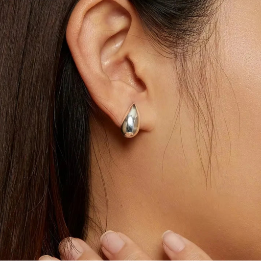BAMOER Authentic 925 Sterling Silver Glossy Waterdrop Earrings Teardrop Hook Earrings for Women Minimalist Fine Jewelry Gift Mirror Quenn