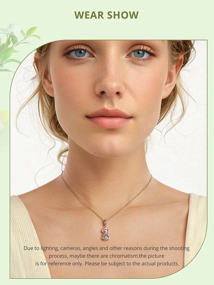 Moissanite Full Pendant Necklace Sterling Silver