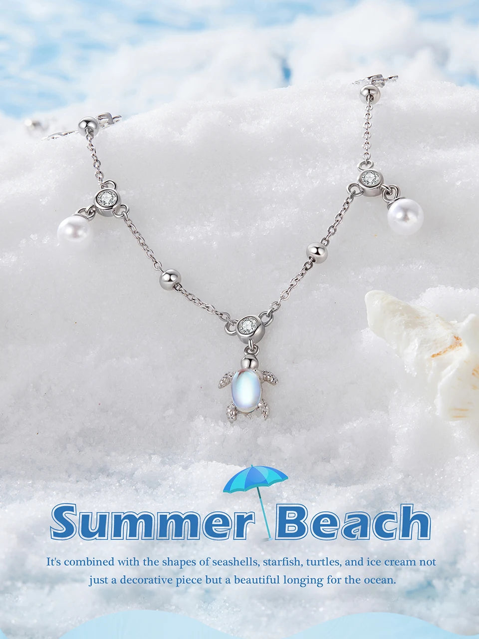 925 Sterling Silver Snake Chain Anklet Adjustable Turtle