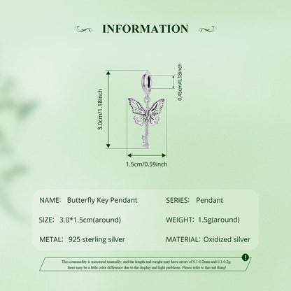 Sterling Silver Green Butterfly Charm Bracelet Bead DIY