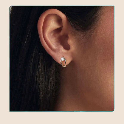 0.3CT Moissanite Hoop Earrings Silver Gold