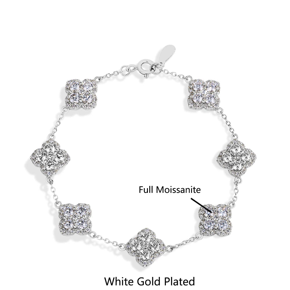 Moissanite Star Bracelet in Sterling Silver - Mirror Quenn - shop now worldwide shipping